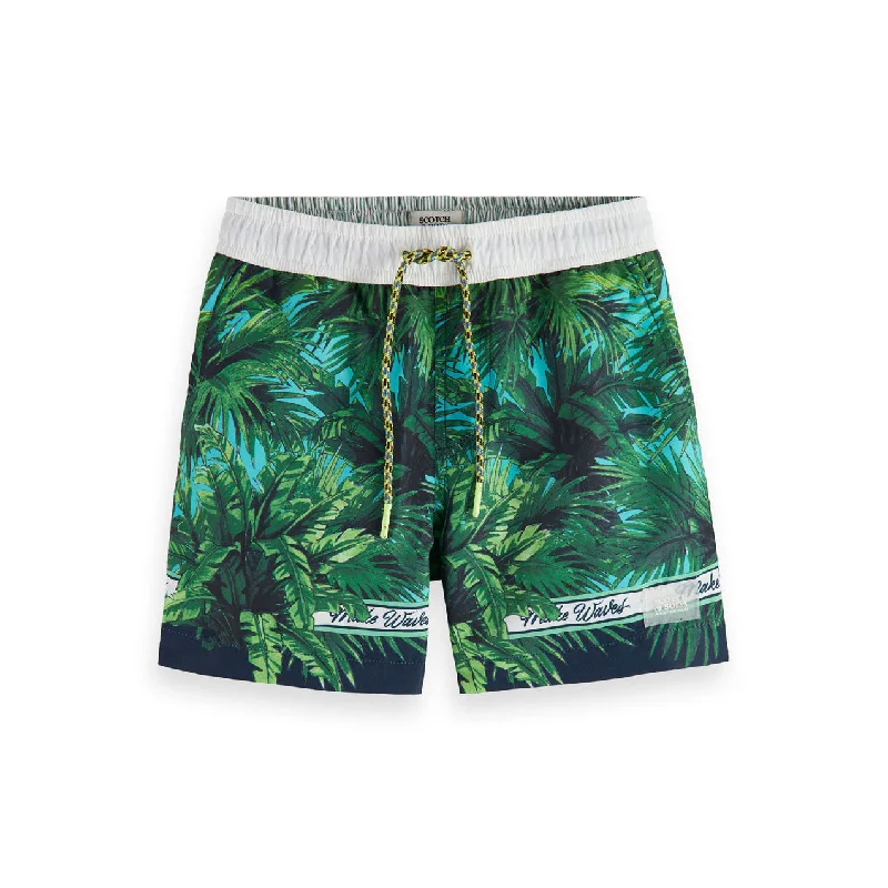 Scotch Shrunk  Palm Print Swim Shorts