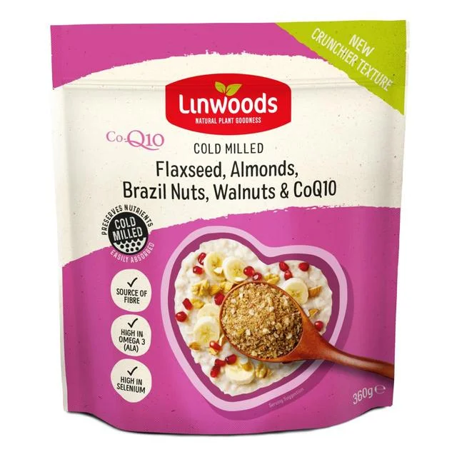 Linwoods Milled CO-Q10 Flaxseed Almonds Brazil & Walnuts    360g