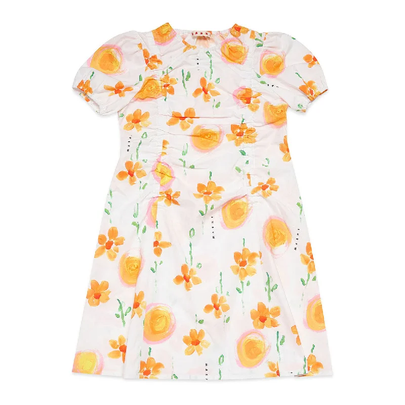 Marni White/Orange Floral Dress