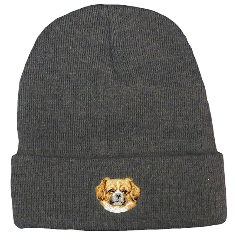 Tibetan Spaniel Embroidered Beanies