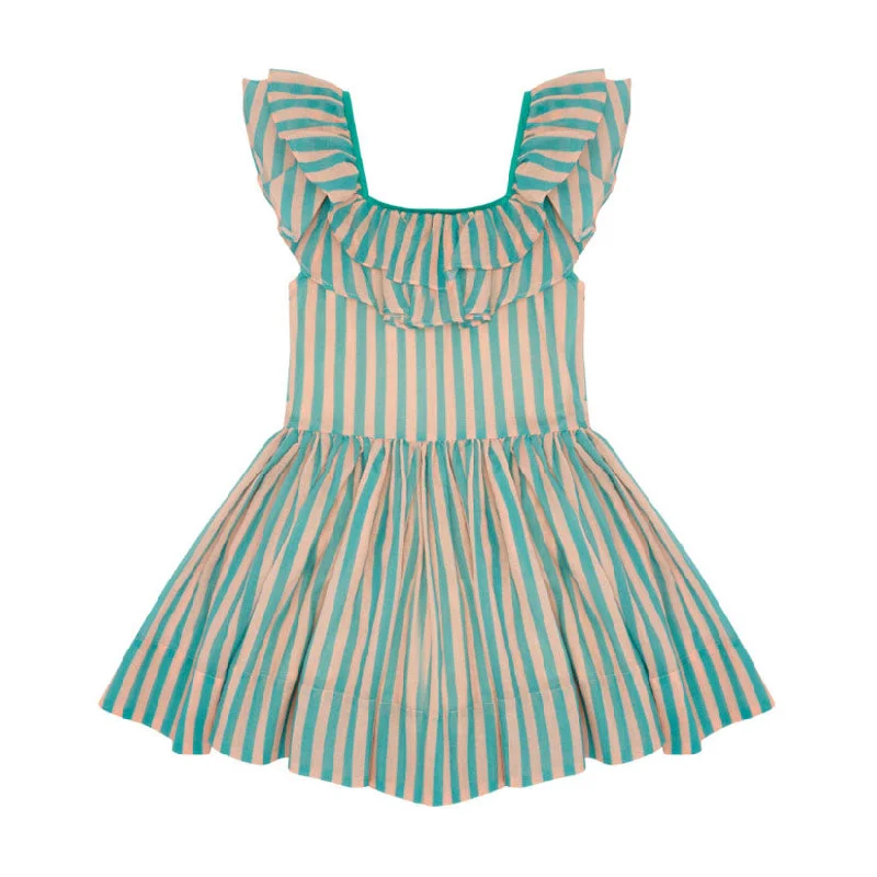 The Middle Daughter  Just Peachy/ The Pool Voile Stripe Postcard Dress