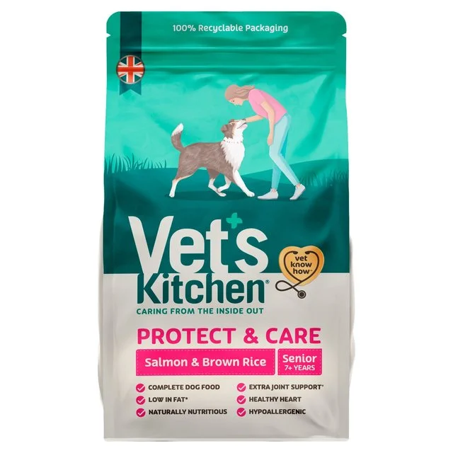 - Weight loss dog foodVet's Kitchen Protect & Care Senior Dry Dog Food Salmon & Brown Rice   3kg