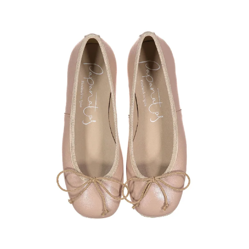 Papanatas Pink Leather Soft Ballet Flat