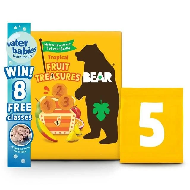 Bear Treasures Kids Snack 3+ Years Tropical Flavour   5 x 20g