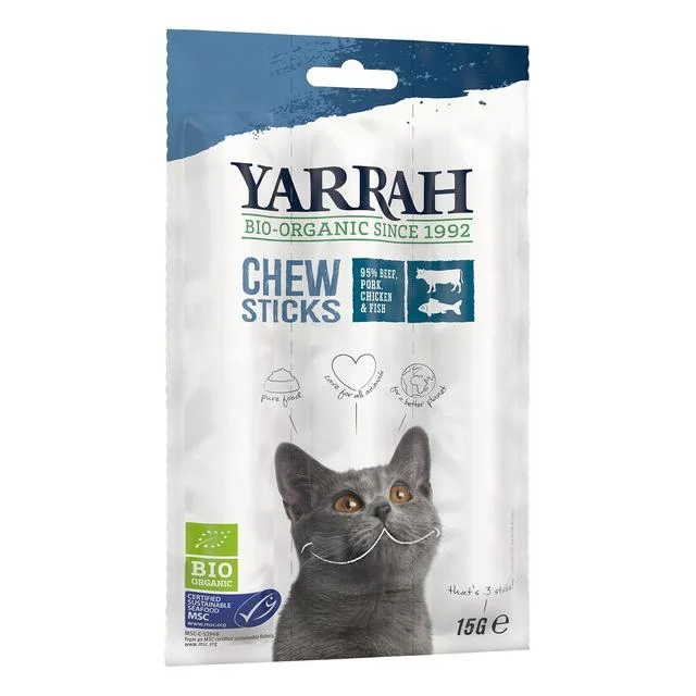 Yarrah Organic Chewsticks for Cats   3 per pack