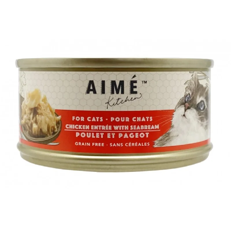    - Cat food for digestive health  24 罐優惠套裝 - Aime Kitchen Chicken with Seabream 無穀物雞肉鯛魚貓罐頭85g (TB85)