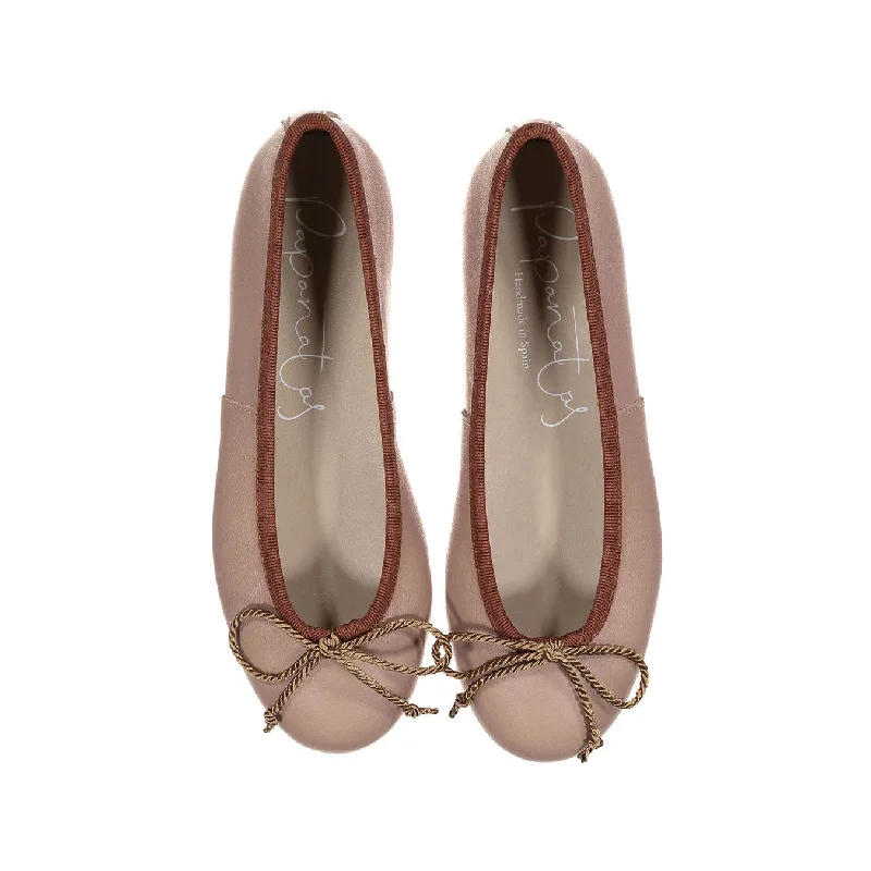 Papanatas Nude Leather Ballet Flat