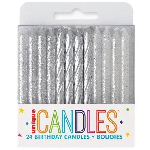 with the functions of decontamination, deodorization, and nourishment.Birthday Candles Spiral - Silver & Silver Glitter