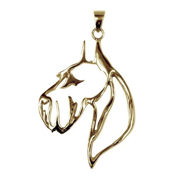 Giant Schnauzer 14K Gold Cut Out Pendant