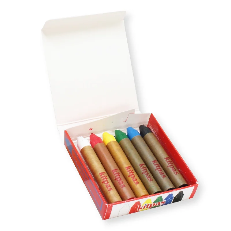 Kitpas Medium 6 Coloured Rice Wax Art Crayons