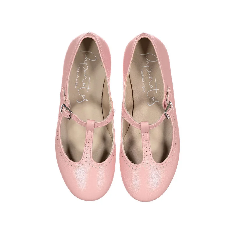 Papanatas Rose T- Strap Flats