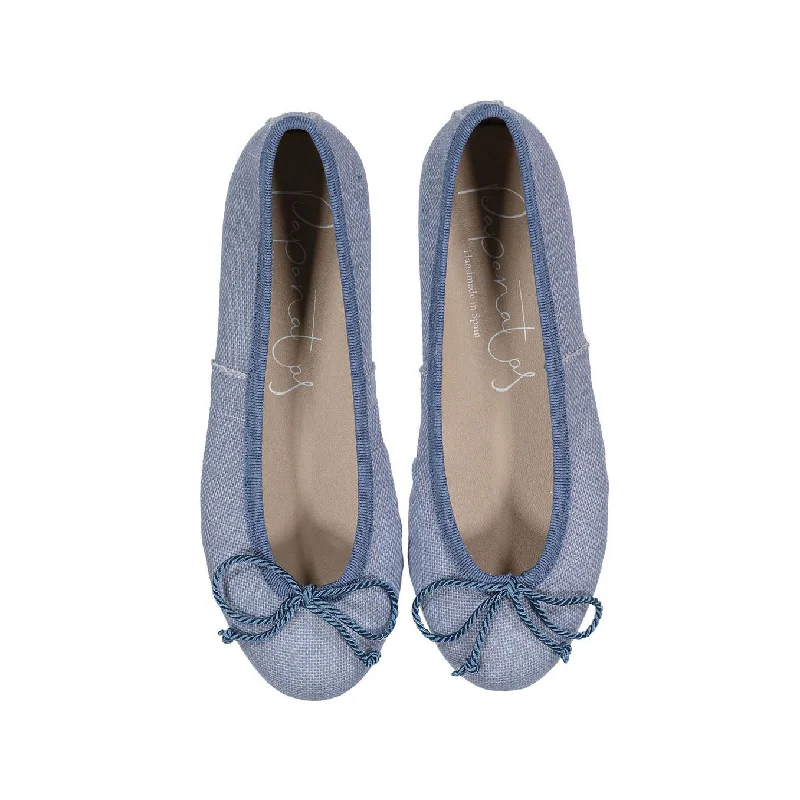 Papanatas Indigo Linen Ballet Flat