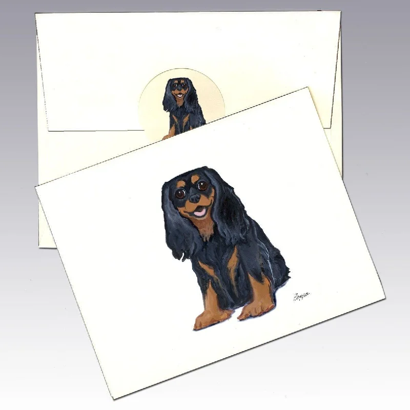 Cavalier King Charles Spaniel, Black and Tan Note Cards