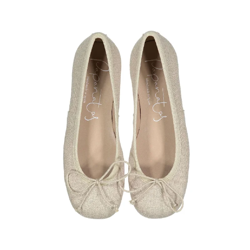 Papanatas Natural Linen Soft Ballet Flat