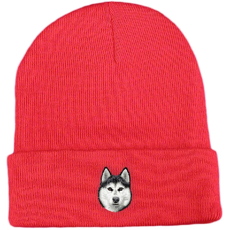 Siberian Husky Embroidered Beanies