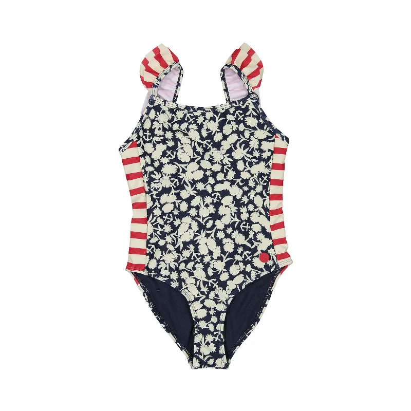 Scotch Shrunk  Anchor Floral Ruffle Bathing Suit