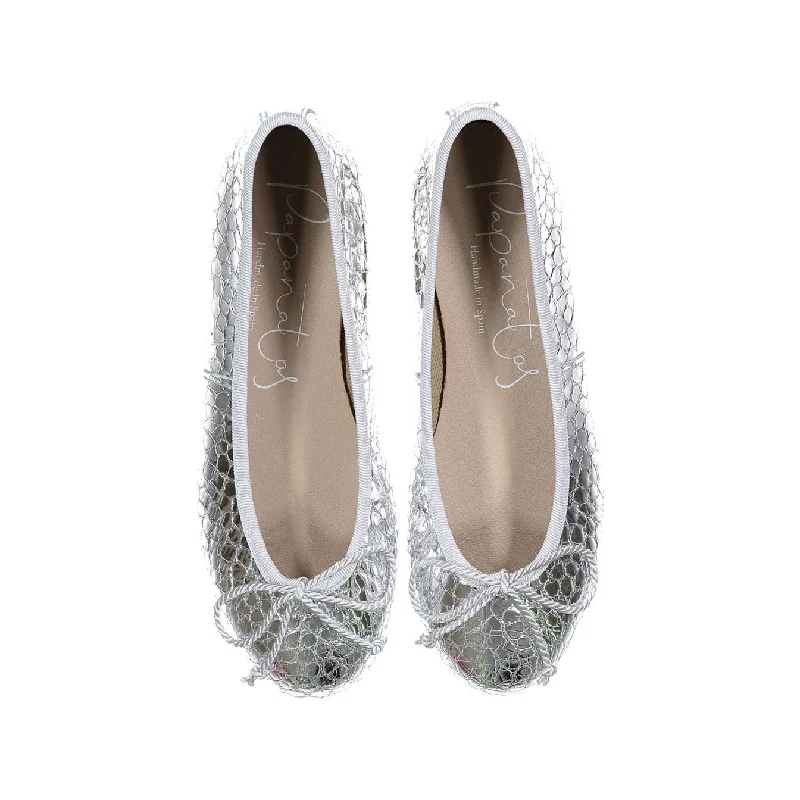 Papanatas Metalic Croc Ballet Flat