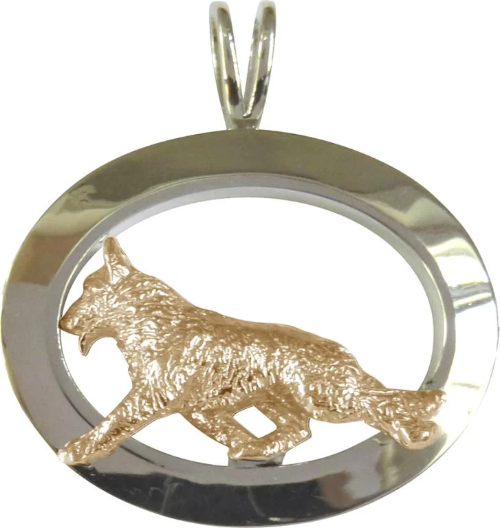 German Shepherd Dog Sterling & 14k Gold Jewelry