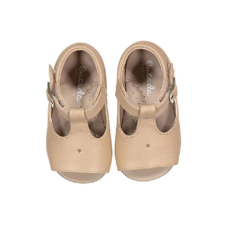 Papanatas Nude Leather Star Detail Sandals