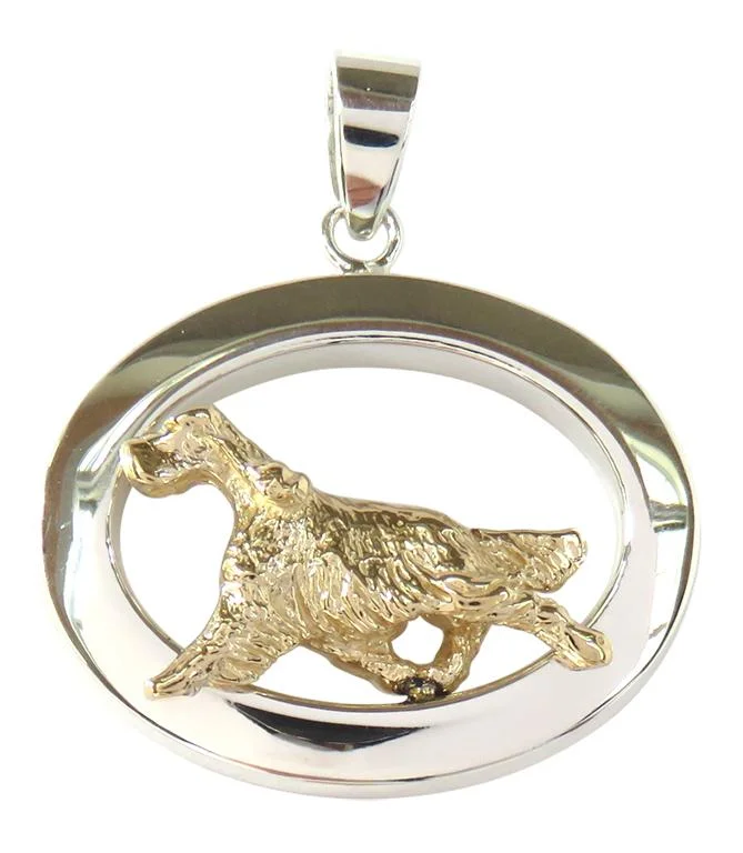 English Setter Sterling & 14k Gold Jewelry