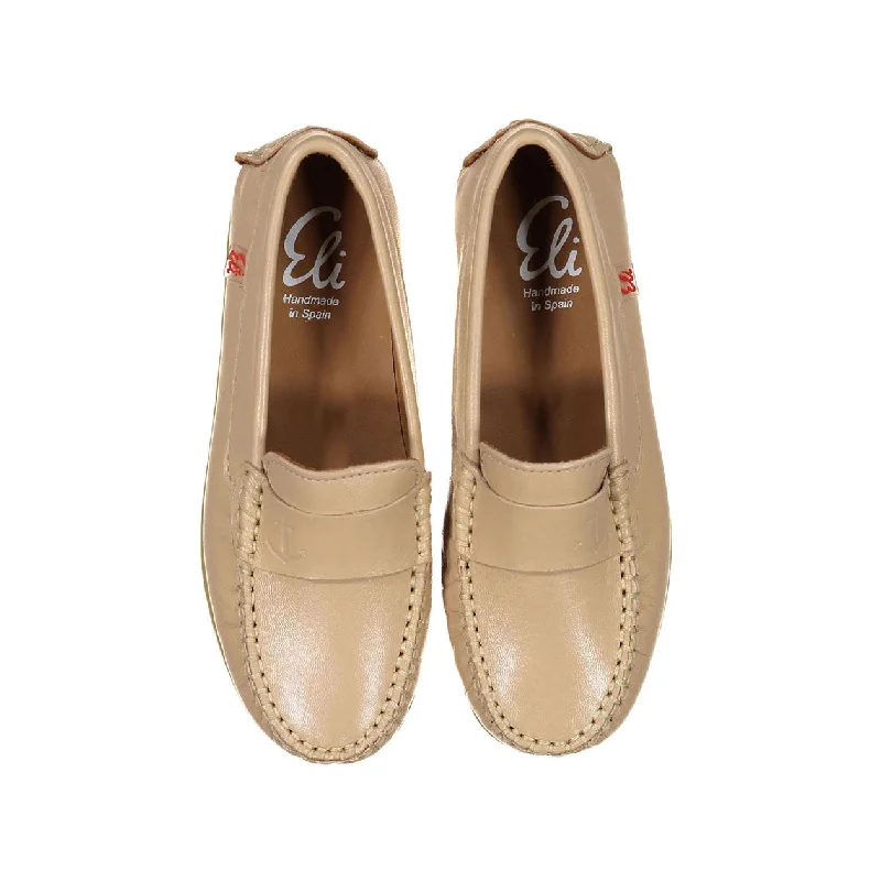 Papanatas Beige Anchor Stamp Loafers