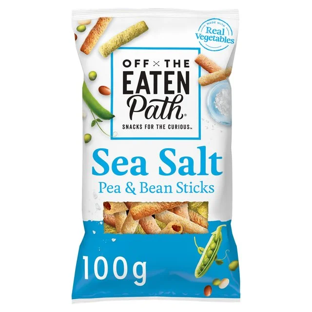 Off The Eaten Path Sea Salted Bean Sticks Sharing Bag Crisps   100g