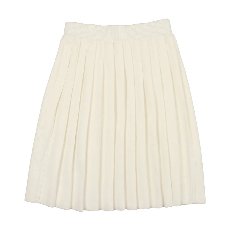 Coco Blanc Ivory Knit Pleated Skirt