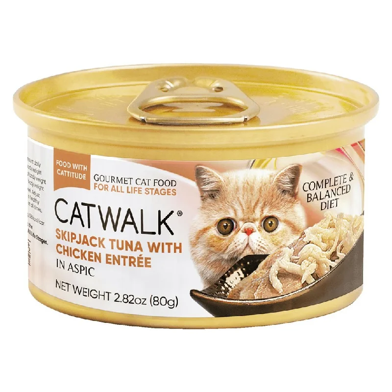    - Cat food for digestive health  24 罐優惠套裝 - Catwalk 鰹吞拿魚+ 雞肉貓主食罐 80g (CW-YLC) (不設混款)