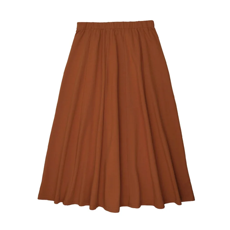 Coco Blanc Cognac Cotton Paneled Skirt