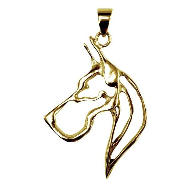 Great Dane 14K Gold Cut Out Pendant