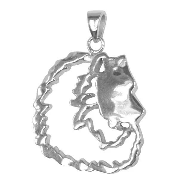 Keeshond Sterling Silver Cut Out Pendants