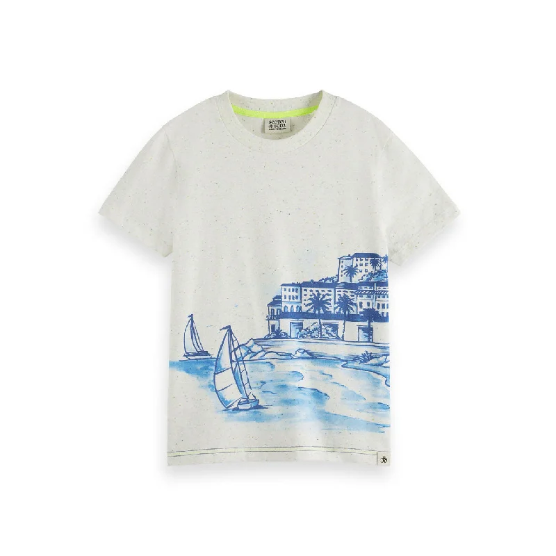 Scotch Shrunk  Ecru Printed Relaxed Fit Tee