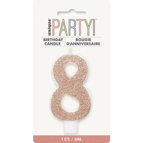 Pet conditioner: used to care for pet hair,Numeral Candle 8 Glitter Rose Gold