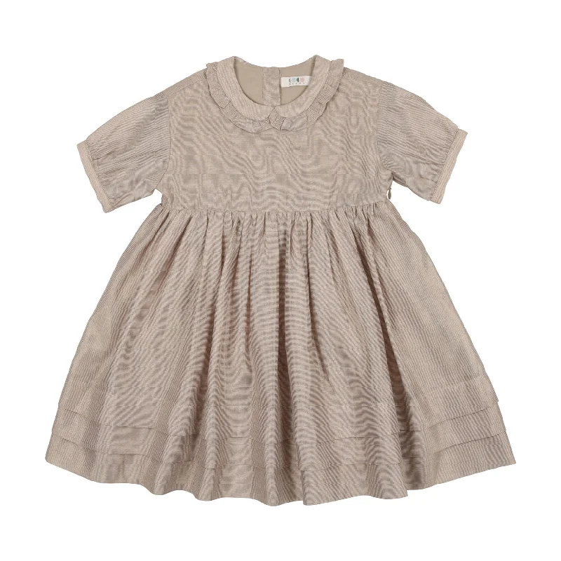 Coco Blanc Champagne Short Sleeve Ruffle Dress