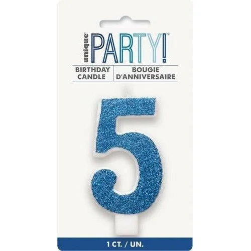 Pet comb: used to comb pet hair,Birthday Candle Number 5 - Glitter Blue