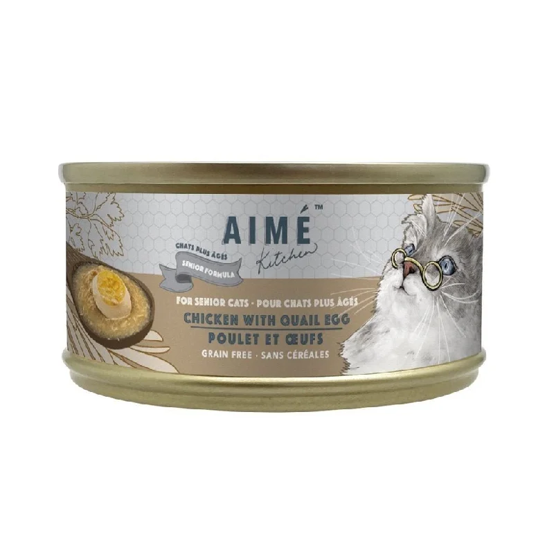 1. **Functional Cat Food**  24 罐優惠套裝 - Aime Kitchen - Chicken with Quail Egg For Senior Cats 雞肉煮鵪鶉蛋老貓專用貓罐頭 75g (TQA75-S)