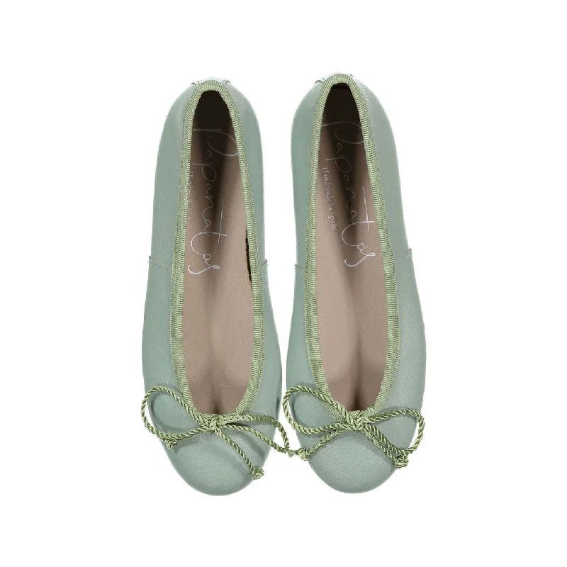 Papanatas Green Leather Ballet Flat