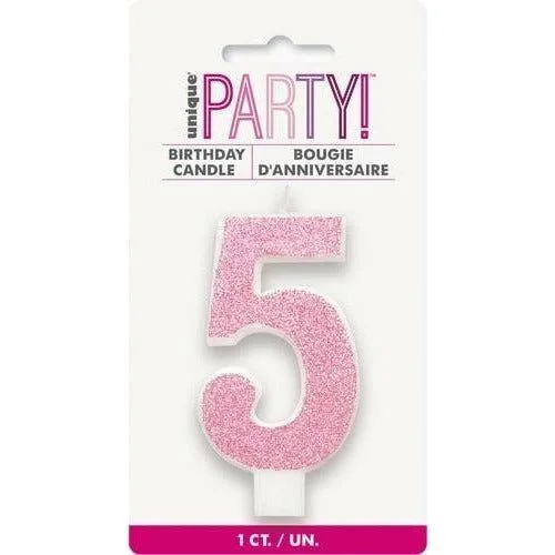 Pet conditioner: used to care for pet hair,Numeral Candle 5 Glitter Pink