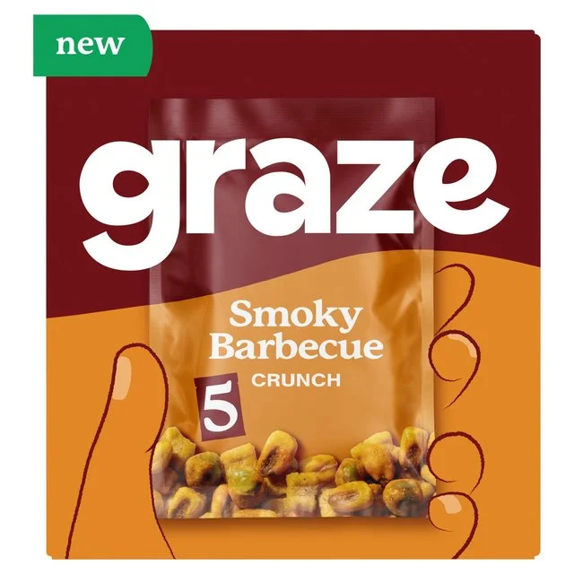 Graze- Vegan BBQ Crunchy Snacks Multipack-22.5gx5 Snacks   5 x 22.5g