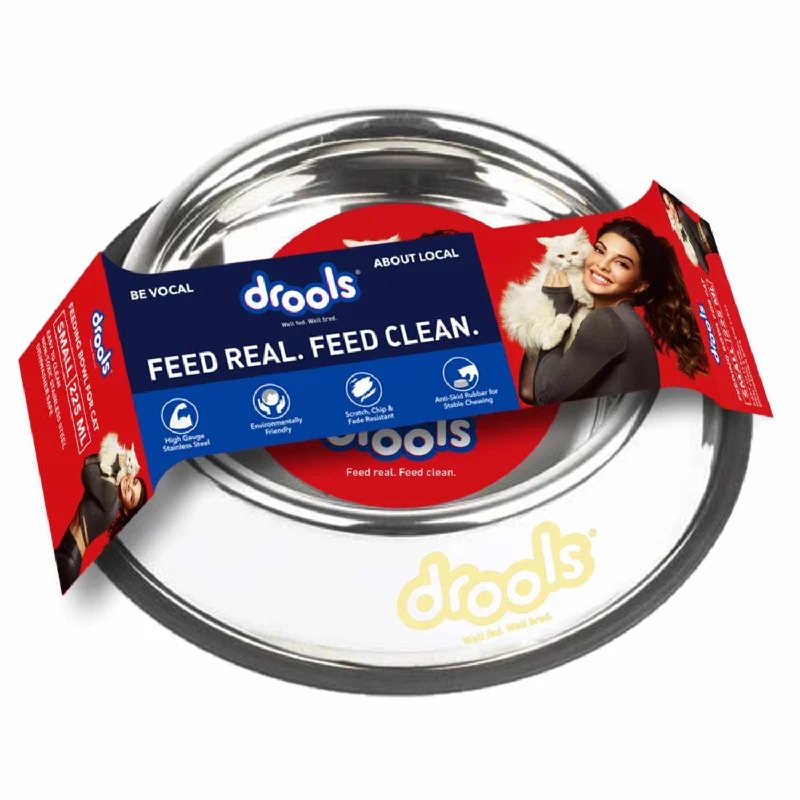 8. **Dog snack bag is portable**Drools Stainless Steel Feeding Bowl for Cats