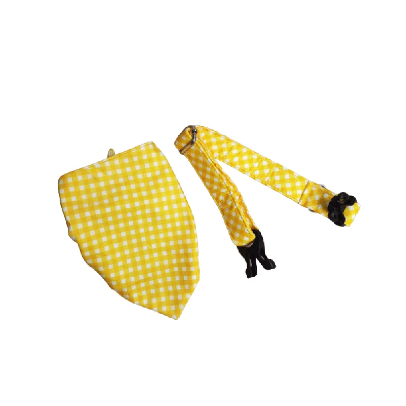 ### Dog accessoriesPet Feast Checkered Collar And Bandana Sets for Dogs (Yellow)